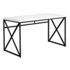 Monarch Specialties Computer Desk, Contemporary Home & Office Desk, Scratch-Resistant, 48” L, Glossy White Top, Black Legs - 2 of 4