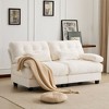 Okak Modern Soft Chenille Fabric Fluted Futon Sofa for Living Room Bedroom,2-Seat Loveseat Rest Couch with Adjustable Backrest & Pillows - 2 of 4