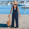 Women's Navy Square Neck Straight Leg Jumpsuit - Cupshe - image 2 of 4