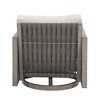 Cesicia 29'' x 32.9'' x 29.3'' in Gray Aluminum Rotating Armchair, Single Sofa with Woven Rattan Seat &Cushion For Living Room, Bedroom, Office - 3 of 4