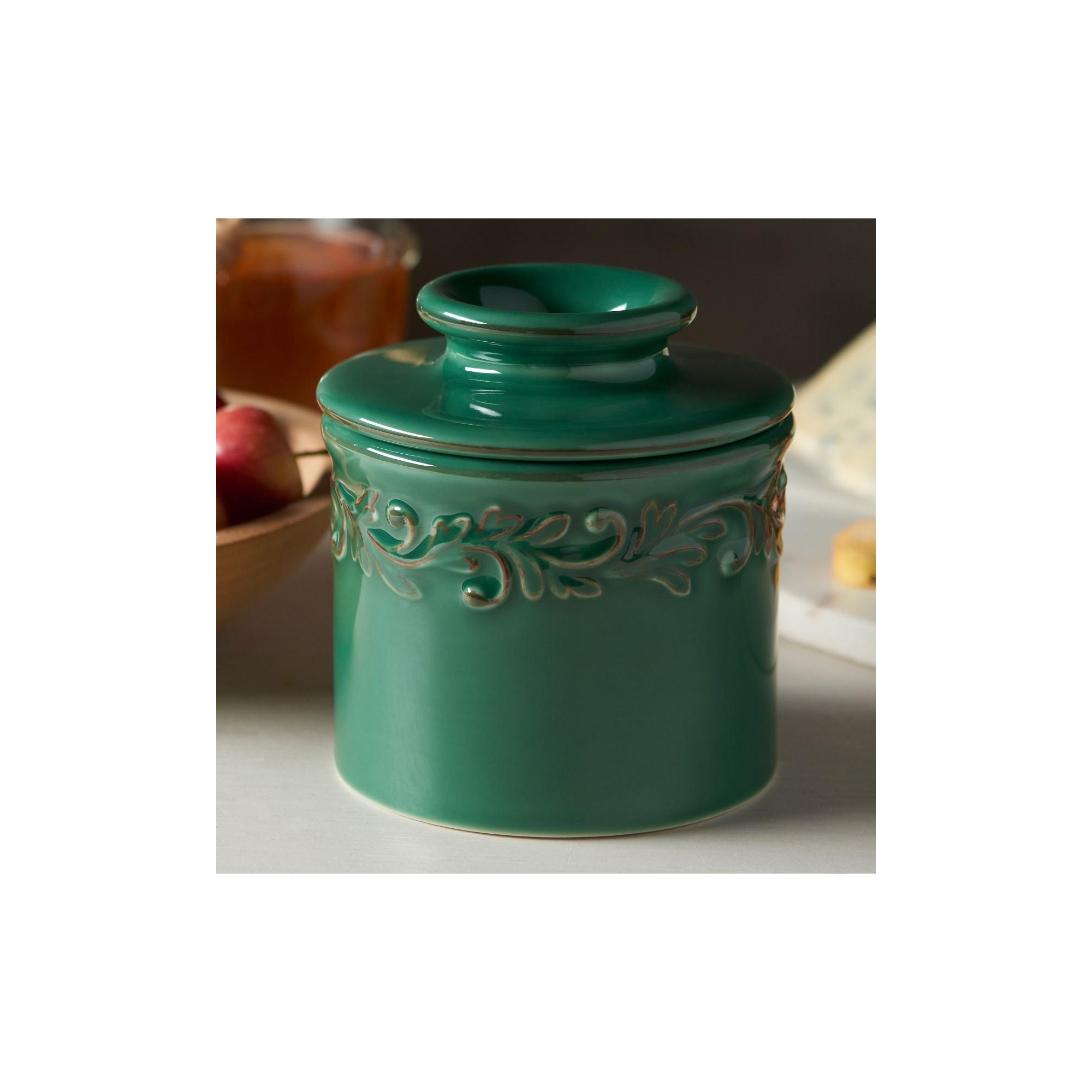 Butter Bell® Crock – Emerald Green Antique Ceramic Butter Keeper, Vintage-Style Butter Dish for Fresh, Spreadable Butter