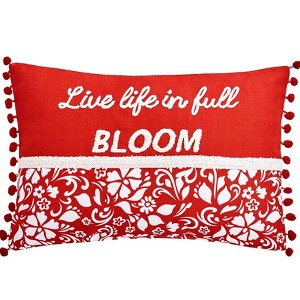 The Lakeside Collection Sunflower Embroidered Accent Pillow - Live Life in Full Bloom - 1 of 4