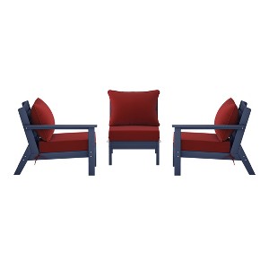 WestinTrends Avalon Outdoor Patio HDPE Loveseat Sofa with Patio Cushions - 1 of 4
