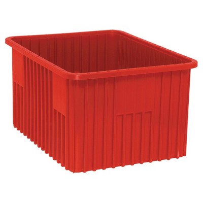 Quantum Storage Systems Dividable Grid Container, 22-1/2"L X 17-1/2"W X 12"H, Red, Made In Usa
