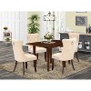 5-Piece Mahogany Finish Solid Wood Top Rectangular Upholstered Dining Room Set  (Seats-4) - 2 of 4