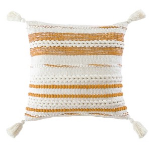 18"x18" Cosmo Square Throw Pillow - Crescent & Starlight - 1 of 4