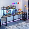 Aheaplus L Shaped Desk with Power Outlet & LED Strip - 2 of 4