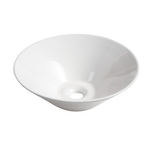 ChicFurnit Bathroom Sink Vessel Sink Stylish Ceramic Above Counter Modern for Bathroom, White, 16.7"*16.7"*5.7" - 1 of 4