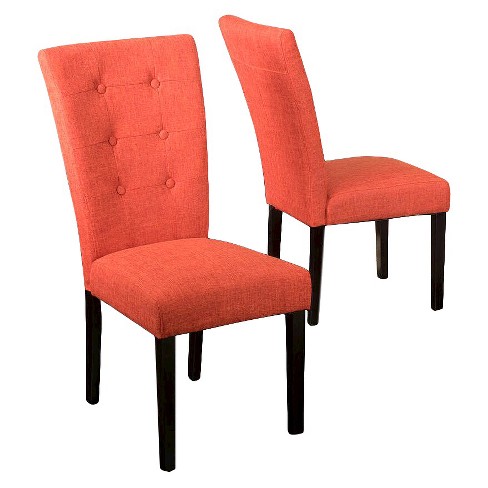 Set Of 2 Angelina Dining Chair Deep Orange - Christopher Knight Home ...