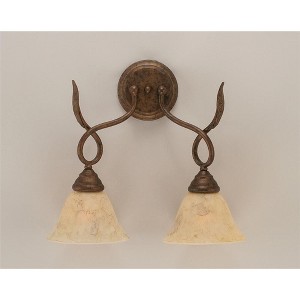 Toltec Lighting Leaf 2 - Light Sconce in  Bronze with 7" Italian Marble Shade - 1 of 1