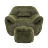 GDFStudio Kaelen Modern Faux Fur Upholstered Bean Bag Chair with Ottoman - 4 of 4