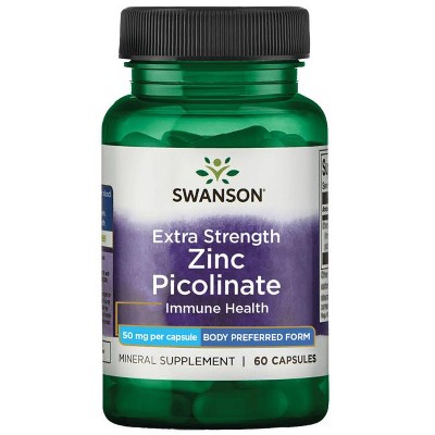 Swanson Extra Strength Zinc Picolinate - Body Preferred Form 50 mg 60 Caps.
