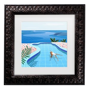 Trademark Fine Art - Petra Lizde  Girl in Pool Matted Framed Art - 1 of 4
