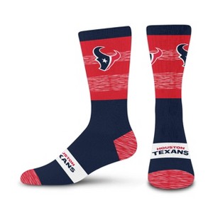 NFL Houston Texans Mixer Crew Socks - Large: Cushioned Heel & Toe, Knit Fabric - 1 of 3