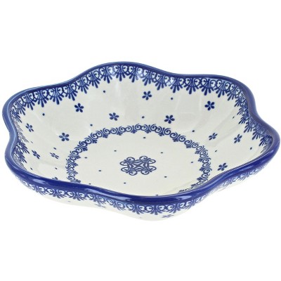 Blue Rose Polish Pottery Medallion Medium Daisy Bowl