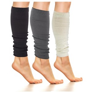 Isadora Paccini Women's 3 Pack Solid Elegant Shades of Solid Colors Casual Leg Warmers for Parties & Sports Accessories - 1 of 1