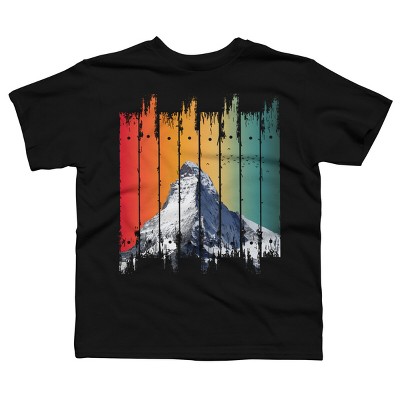 Boy's Design By Humans Vintage Snow Mountain Climber By punsalan T-Shirt
