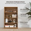 48.5" Black Practical Wood Grain Decorative Storage Cabinet Without Doors, With 4 Shelves - 2 of 4