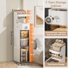 7.1" Slim Storage Cabinet - 7 Tiers Narrow Cabinet, With Wheels, Toilet Paper Holder, Perfect for Small Spaces, Out of The Box for Kitchen & Bedroom - 2 of 4