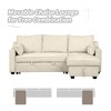 90" Convertible L-Shaped Sleeper Sectional Sofa with Pull Out Bed, Storage Chaise, Storage Racks & USB Ports - 2 of 4