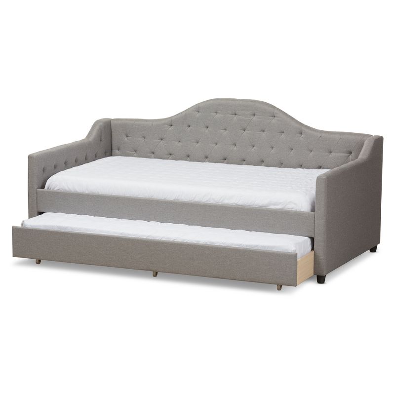Twin Perry Modern and Contemporary Fabric Daybed with Trundle Light Gray - Baxton Studio, 3 of 14