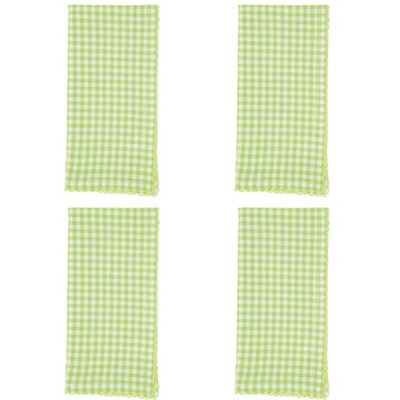 Green Cotton Gingham Design Table Napkins Set of 4