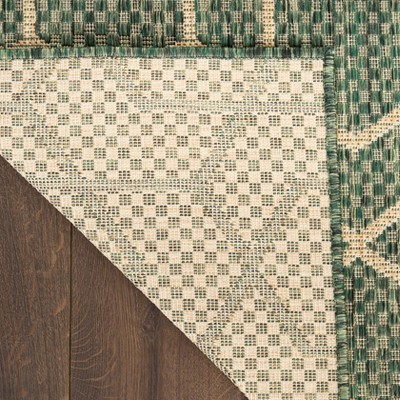 Horizon Green Geometric Flat Woven Indoor/Outdoor Rug 3' x 5'