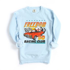 Simply Sage Market Women's  Garment Dyed Graphic Sweatshirt Freedom Racing Club - 1 of 2