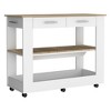 Kitchen Island with Two Drawers and Shelves for Kitchen, Dinning Room - 4 of 4