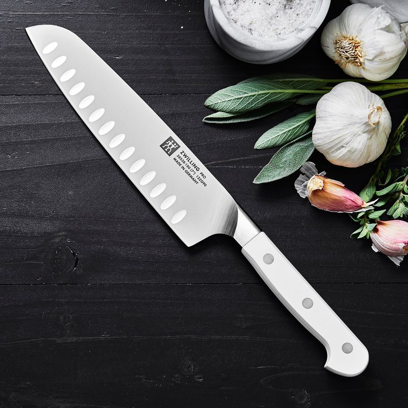 ZWILLING Pro Le Blanc 7-inch Hollow Edge Santoku Knife, 2 of 5