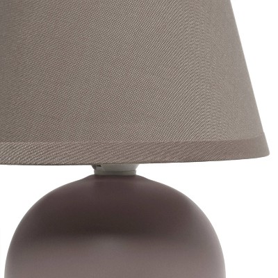 Gray Petite Ceramic Orb Base Table Lamp with Fabric Shade