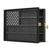 Coin Display Case 15.7 x 11.8 in, 4-Row Wooden Challenge Coin Holder Display with Double-Groove Shelves,for Military Medals, Collectibles - 2 of 4