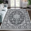 Machine Washable Area Rug Non Slip Rug Vintage Medallion Low Pile Foldable Rugs Stain Resistant Carpet For Bedroom Living Room Kids Room Study Room - 2 of 4