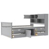 YOOCOZZ Full Size Captain Platform Bed Frame with Storage Bookcases and Shelves,Four Drawers - 2 of 4