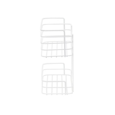 White 2-Tier Steel Wire Basket Door Mount Organizer