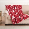 Greenland Home Fashions Peppermint Party Throw, 50"x60", Festive Jacquard Quilt, 100% Polyester, Machine Washable Holiday Accent - 2 of 4