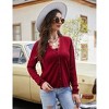 Womens Cardigan Lace Trim V Neck Long Sleeve Knit Cardigan Sweater Tops - 3 of 4