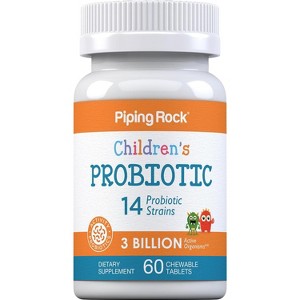 Piping Rock Probiotics for Kids | 60 Chewable Tablets | Natural Berry Flavor - 1 of 4