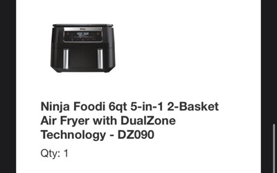 NINJA Foodi 6 qt. 5 in-1 2-Basket Black Air Fryer with DualZone