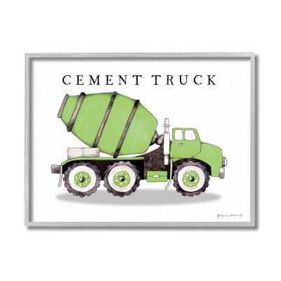 Stupell Industries Green Cement Truck Mixer Classic Construction Vehicle