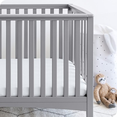 Cloud Grey and White Microfiber Crib Sheets Set - 2 Pack