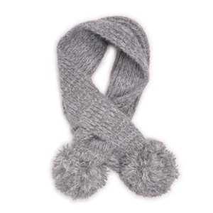 MUK LUKS Women's Eyelash Yarn Cross Over Neck Scarf w/ Pom - 1 of 2