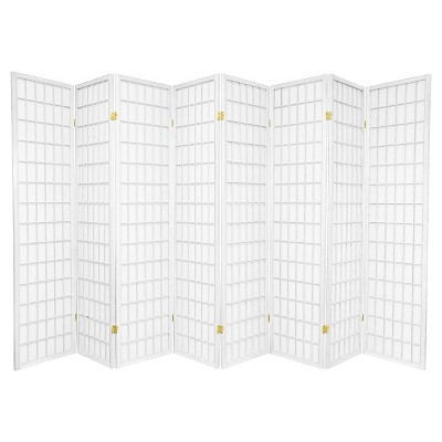 6 ft. Tall Window Pane Shoji Screen - White (8 Panels)