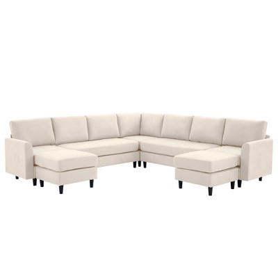 Hyleory Large corner Shaped Sofa,Large 9 Seater sofa,Relaxed Style, Reconfigurable Design