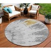 Gray Silver And Charcoal Abstract Washable Indoor Outdoor Area Rug - 2 of 4