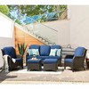Ovios Orlando 5pc Gray Wicker Outdoor Patio Furniture Conversation Sofa Set with Cushions - 3 of 4