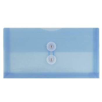 JAM Paper® #10 Plastic Envelopes, Hook and Loop Closure, Clear, Pack Of 12