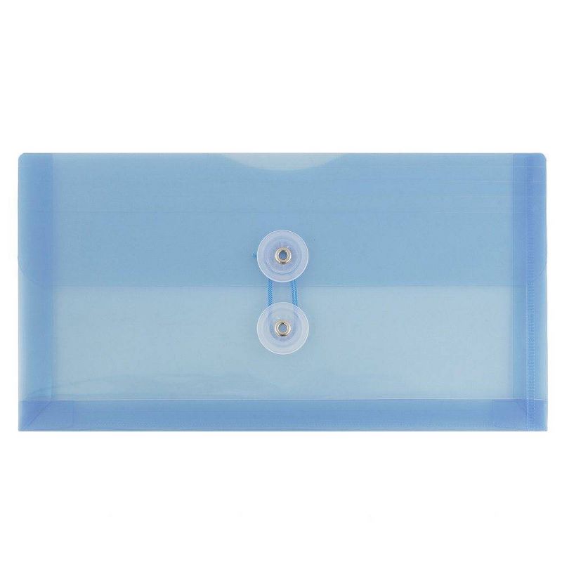 JAM Paper 5 1/4'' x 10'' 12pk Plastic Envelopes with Button and String Tie Closure, 1 of 6