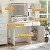 Vanity Desk Modern with LED Light Strip and Storage Cabinet for Bedroom Makeup 35.4in -3irtyhousy - 3 of 4