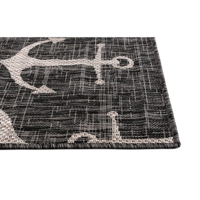Charcoal 6' x 9' Easy-Care Outdoor Rectangular Rug